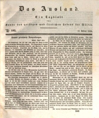 Das Ausland Samstag 11. Juli 1835