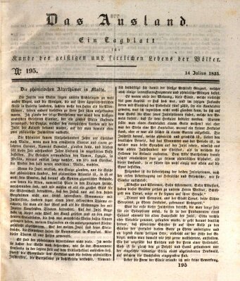 Das Ausland Dienstag 14. Juli 1835