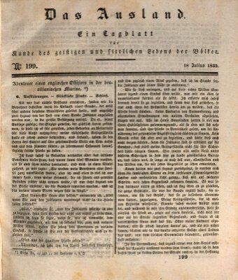 Das Ausland Samstag 18. Juli 1835