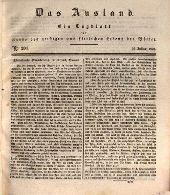 Das Ausland Montag 20. Juli 1835