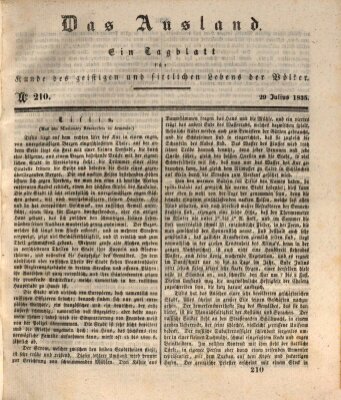 Das Ausland Mittwoch 29. Juli 1835