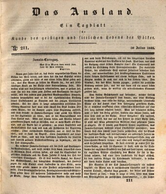 Das Ausland Donnerstag 30. Juli 1835