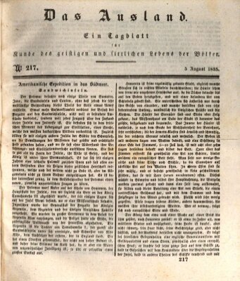 Das Ausland Mittwoch 5. August 1835