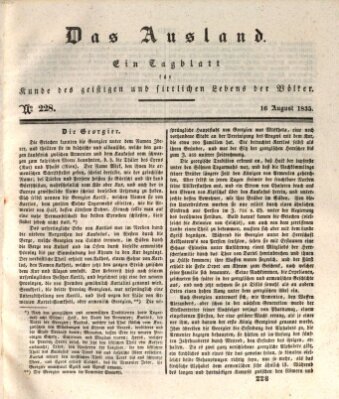 Das Ausland Sonntag 16. August 1835