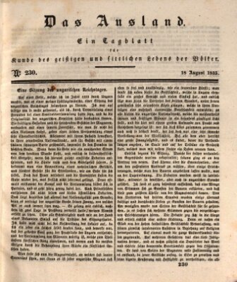 Das Ausland Dienstag 18. August 1835