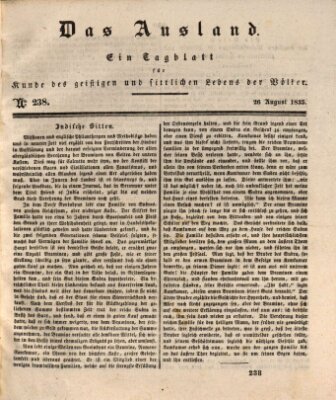 Das Ausland Mittwoch 26. August 1835