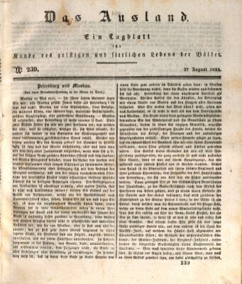 Das Ausland Donnerstag 27. August 1835