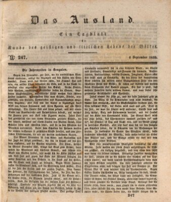 Das Ausland Freitag 4. September 1835