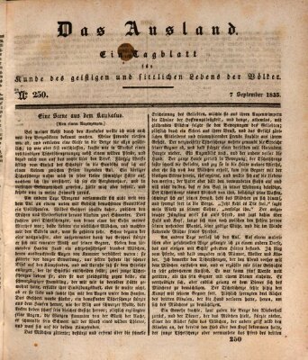 Das Ausland Montag 7. September 1835