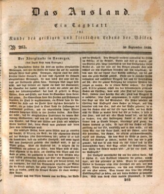 Das Ausland Sonntag 20. September 1835