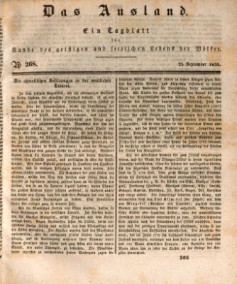 Das Ausland Freitag 25. September 1835