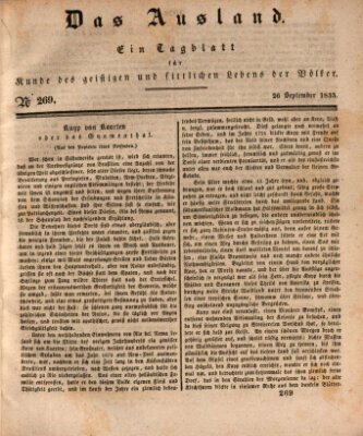Das Ausland Samstag 26. September 1835