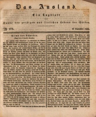 Das Ausland Sonntag 20. September 1835