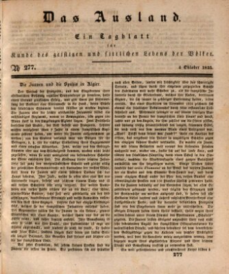 Das Ausland Sonntag 4. Oktober 1835