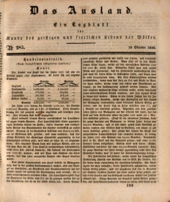 Das Ausland Samstag 10. Oktober 1835
