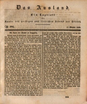 Das Ausland Sonntag 11. Oktober 1835