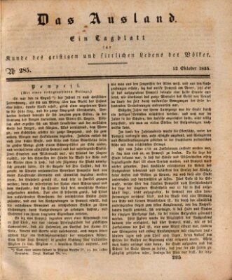 Das Ausland Montag 12. Oktober 1835