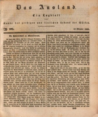 Das Ausland Montag 19. Oktober 1835