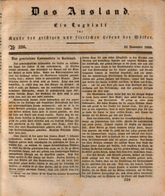 Das Ausland Sonntag 22. November 1835