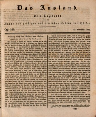 Das Ausland Mittwoch 25. November 1835