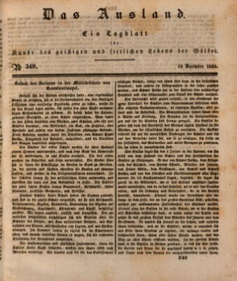 Das Ausland Dienstag 15. Dezember 1835