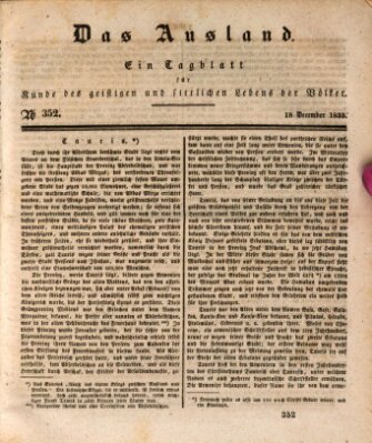 Das Ausland Freitag 18. Dezember 1835