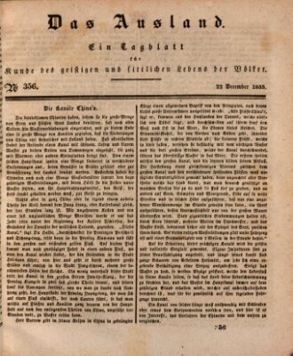 Das Ausland Dienstag 22. Dezember 1835