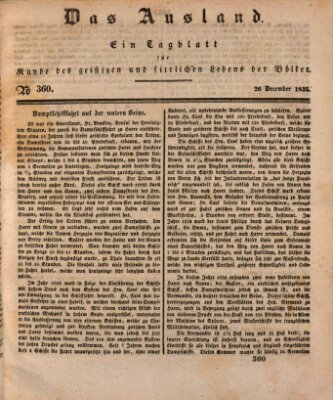 Das Ausland Samstag 26. Dezember 1835