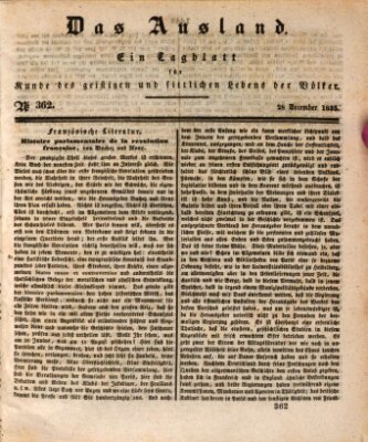 Das Ausland Montag 28. Dezember 1835