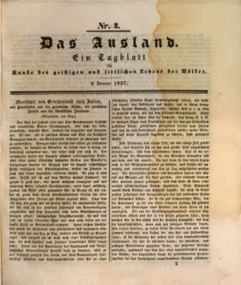 Das Ausland Montag 2. Januar 1837