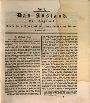 Das Ausland Dienstag 3. Januar 1837