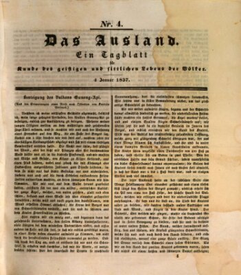 Das Ausland Mittwoch 4. Januar 1837