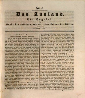 Das Ausland Freitag 6. Januar 1837