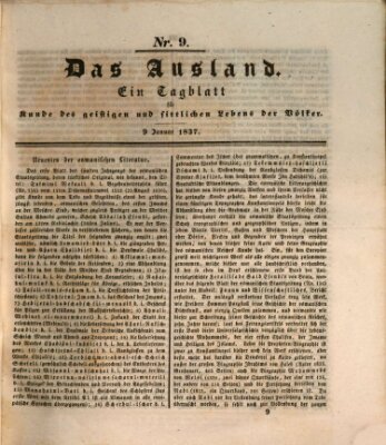 Das Ausland Montag 9. Januar 1837