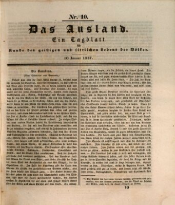 Das Ausland Dienstag 10. Januar 1837