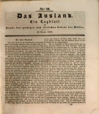 Das Ausland Donnerstag 12. Januar 1837