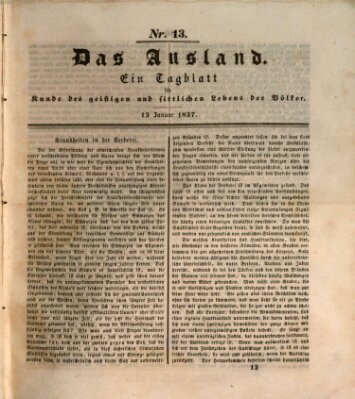 Das Ausland Freitag 13. Januar 1837