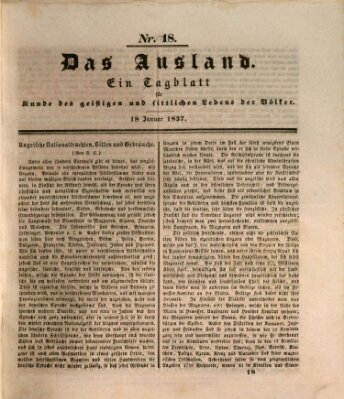 Das Ausland Mittwoch 18. Januar 1837