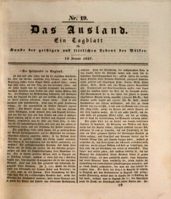 Das Ausland Donnerstag 19. Januar 1837