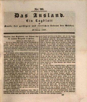 Das Ausland Freitag 20. Januar 1837