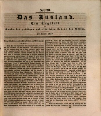 Das Ausland Montag 23. Januar 1837