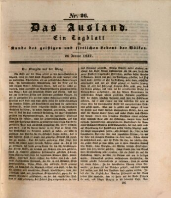 Das Ausland Donnerstag 26. Januar 1837