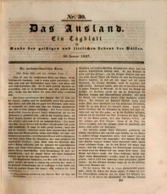 Das Ausland Montag 30. Januar 1837