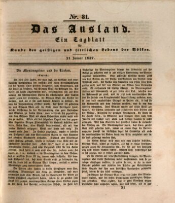 Das Ausland Dienstag 31. Januar 1837