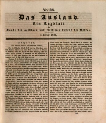 Das Ausland Sonntag 5. Februar 1837