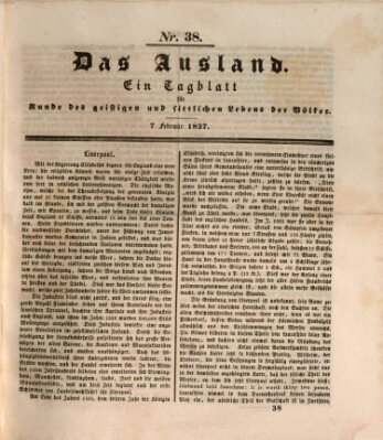 Das Ausland Dienstag 7. Februar 1837