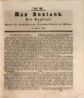 Das Ausland Samstag 11. Februar 1837