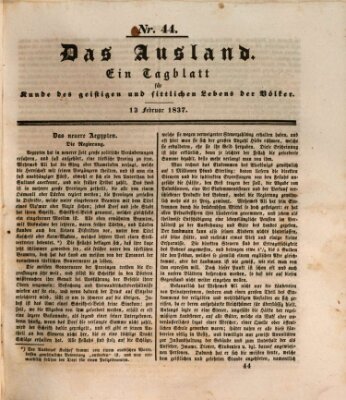 Das Ausland Montag 13. Februar 1837