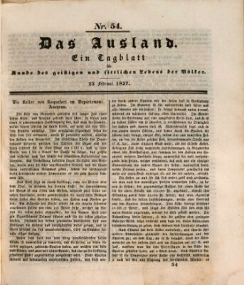 Das Ausland Donnerstag 23. Februar 1837