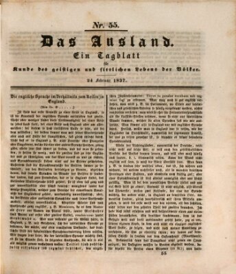 Das Ausland Freitag 24. Februar 1837